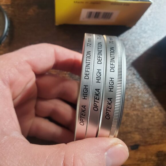 NEW Opteka 72mm Precision Optics 3 Piece Filter Kit Digital Camera + 58mm Targus - Picture 2 of 12